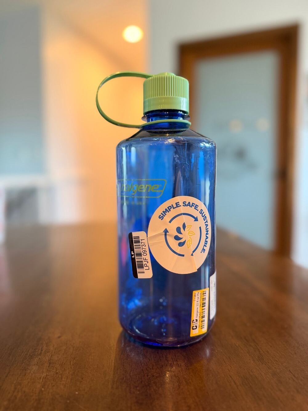 Nalgene Water Bottle Narrow Mouth Lid Blue/Mint Color 32oz Hiking